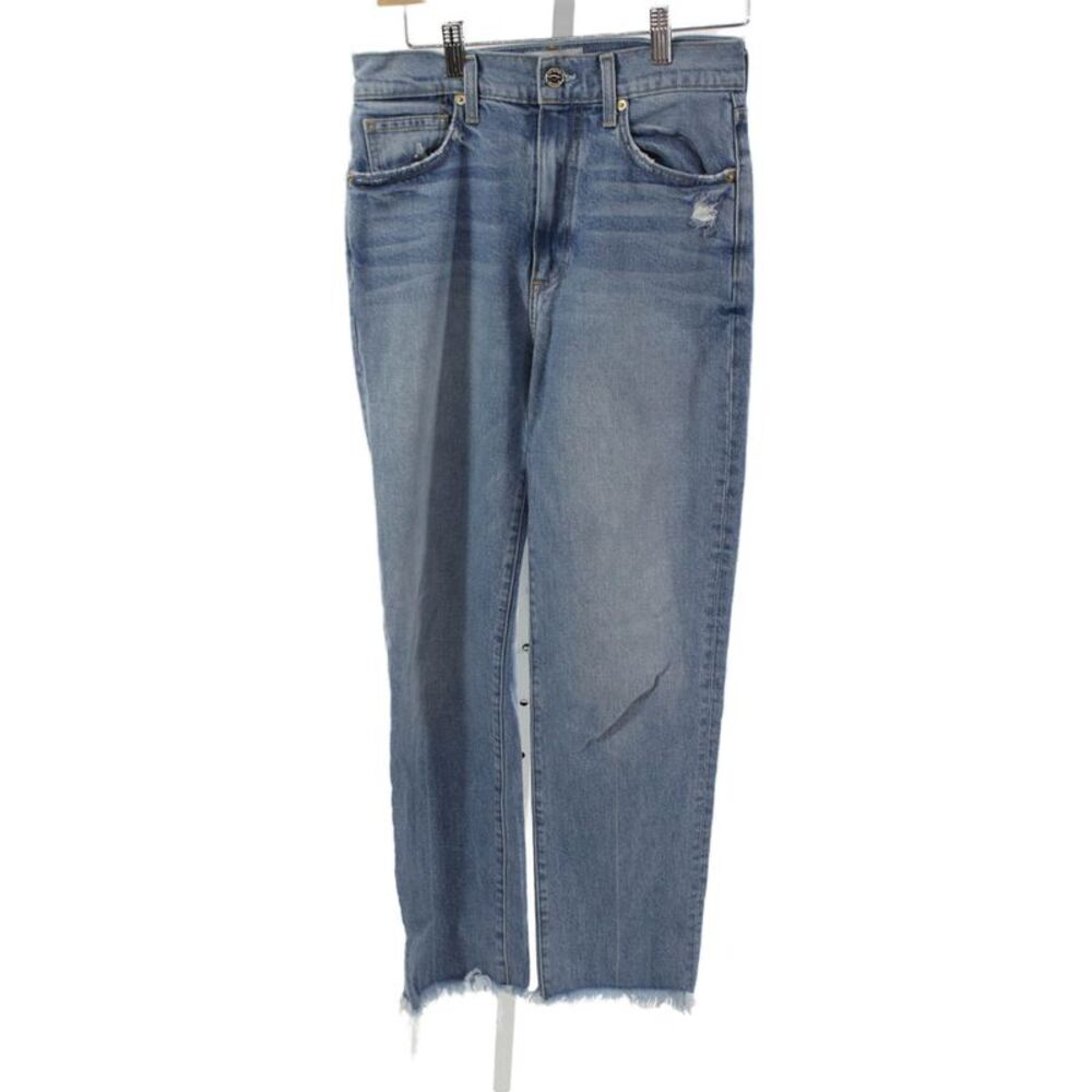 Le Jean Women Blue Straight Cropped High Rise Jeans Size 27